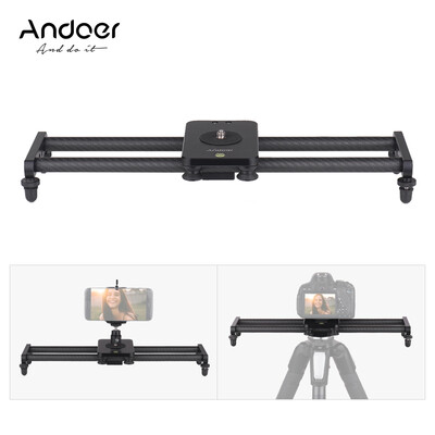 

Andoer 40cm 15inch Carbon Fiber Camera Track Slider Video Stabilizer Rail with Mini Ballhead Phone Clamp for DSLR Camera Camcorde