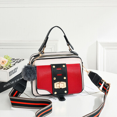 

Womens color contrast small square bag slung leisure box hand bill of lading shoulder Joker foreign style popular in summer