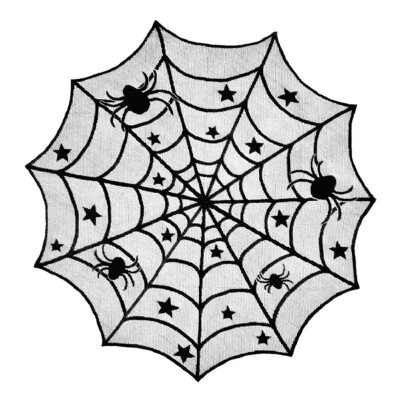 

Halloween Rounded Horrible Spider Knitted Dining Tablecloth Cover Party Props