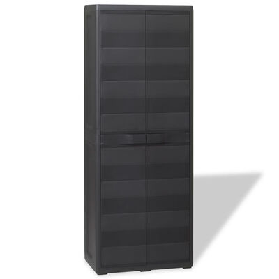 

Garden Storage Cabinet with 3 Shelves Black
