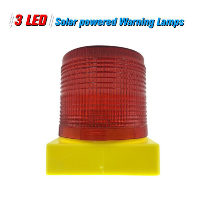 

Solar Warning Lights 3pcs Leds Red Solar-powered Warning Lamps Obstruction Lamp Beacon Light Traffic Warning LightsTower Crane