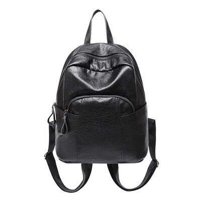 

Backpack female Korean version 2019 new tide wild soft leather bag backpack fashion casual travel bag