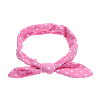

Baby Kids Girls Dots Printed Bowknot Headband Turban Stretchable Hairband