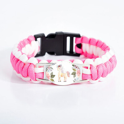 

8 Styles Unicorn Horse Adjustable Bracelets Camping Hiking Outdoor Survival Rope Para cord Bracelet Women Girls Jewelry Gift