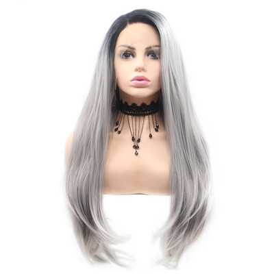 

Dolago Straight Heat Resistant Synthetic Hair Lace Front Wigs For Black Women