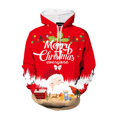 

Women Men Funny Christmas 3 D Printed Letter Hoodies Casual Xmas Gifts