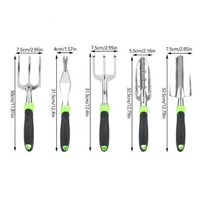 

Greensen 5Pcs Gardening Yard Hand Plastic Garden Trowel Shovel Spade Rake Green Tool Set