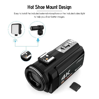 

Andoer 4K 48MP WiFi Digital Video CameraExternal Microphone039x Wide Angle LensMini LED Video Light2pcs BatteryCamera Bag