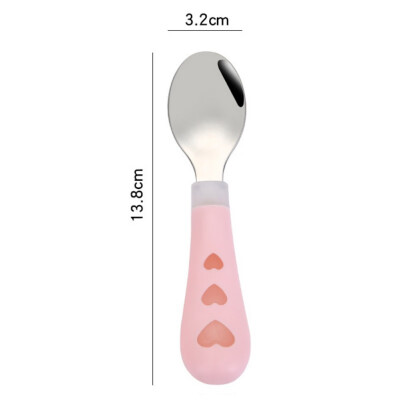 

1 pcs Stainless Steel Children Tableware Round Spoon Fork Cartoon Spoon Fork Set