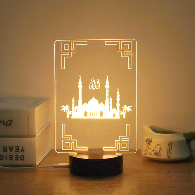 

〖Follure〗Muslim Ramadan 3D Night Light Table Desk Lamp Light USB Bedroom Child