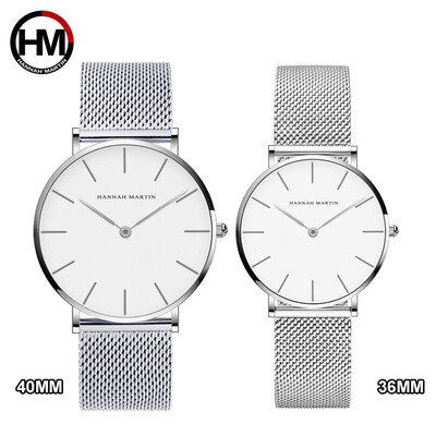 

Couple Watch Set High Quality Stainless Steel Mesh Japan Quartz Movement Ultra-thin Wristwatch Luxury Brand Set Valentines Gift