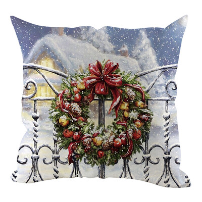 

Siaonvr Christmas Pillow Cover Pillowcases Decorative Sofa Cushion Cover Home Decoration