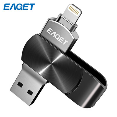 

EAGET i66 USB Flash Drive 8 Pin USB30 OTG Rotary Design Memory Stick for iPhone 7 Plus 7 SE 6S Plus 6S 6 5S 5C 5