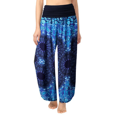 

Womens Plus Size Print Ladies Harem Full Length Pants Trouser Wide Leggings