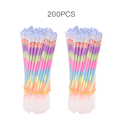 

200 pcs Multi Color Rainbow Refill Highlighter Gel Pen Ball Point Pens Graffiti Fluorescent Refills Handles Writing Colorful Ink C