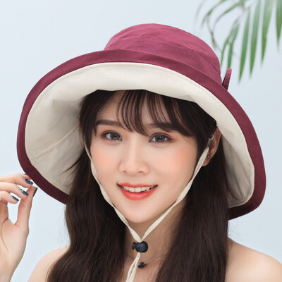 

Sun Hat Women Korean version of Joker summer travel visor Sun visor Sun art tide folding fisherman hat