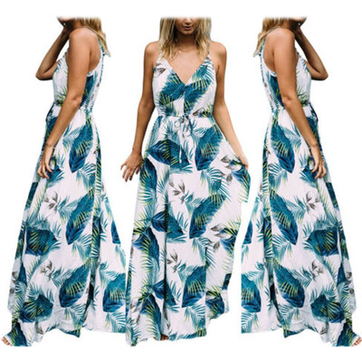 

Women Boho Long Maxi Dress Ladies Cocktail Party Evening Summer Beach Sundress