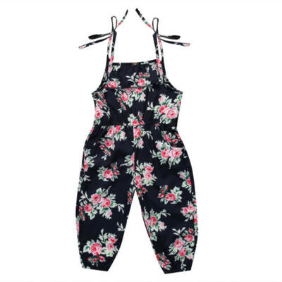 

Kid Baby Girl Ruffle Sleeveless Flower Jumpsuit Romper Long Pants Outfit Clothes