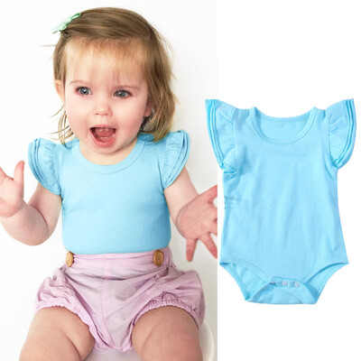 

Cute Newborn Infant Baby Girls Boy Cotton Romper Bodysuit Flying Sleeve Outfits