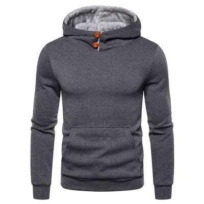 

Toponeto Men Autum Winter Long Sleeve Hooded Sweatshirt Solid Color Outwear Tops Blouse