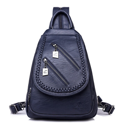 

Backpack lady Korean version of the wild fashion casual outdoor waterproof soft leather outdoor small backpack