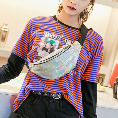 

New Style Women Laser Waist Bag Fanny Pack Bum Hip Pouch Adjust Belt Wallet Travel Pure Color Zipper Bags Fashion Hot 2019