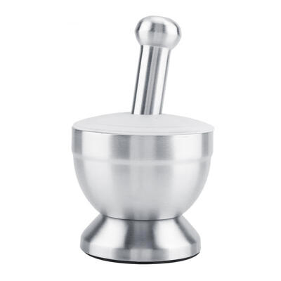

Greensen Stainless Steel Mortar Pestle Beans Garlic Spices Foodstuffs Grinder Kitchen Tool with Lid
