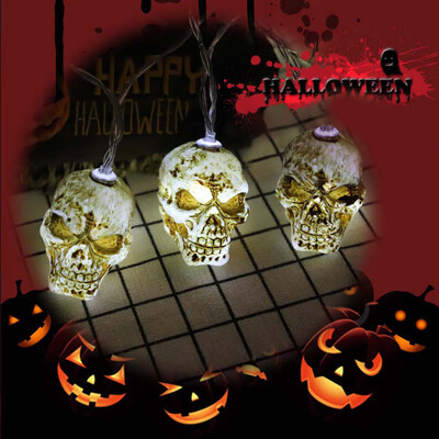 

〖Follure〗Halloween Skull Bone Light String Light String Decoration Light 10 LED 15M
