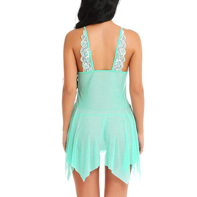 

Toponeto Lingerie for Women Front Closure Babydoll Lace V Neck Mesh Sleepwear Lingerie
