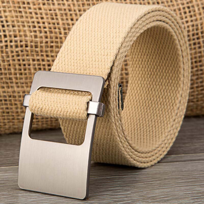 

Fashion solid color Canvas belt high quality Alloy Ring buckle Men belt casual weaving Canvas Men&Women belt