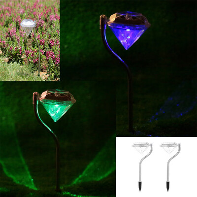 

〖Follure〗Outdoor LED Solar Light Pathway Landscape Ground Mount Lamp Diamond Shape Garden Lamp Fence Solar Lamp LED Light