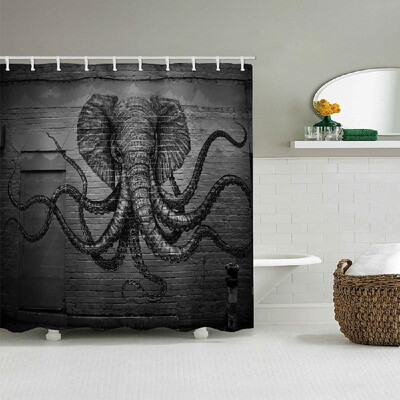 

Shower Curtain Waterproof Polyester Fabric Bath Curtains 12 Rustproof Grommet Holes Anti-mildew Bathroom Curtains for Bathtub Show