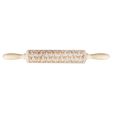 

Cute Animal Wood Embossing Rolling Pin for DIY Baking Cookies Biscuit Cake