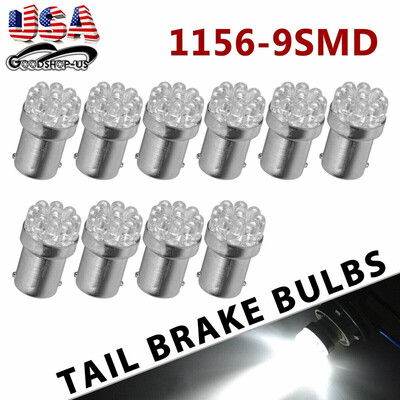 

10x Pure White 1156 BA15S 9 SMD LED Brake Backup Reverse Light Bulbs 6000K