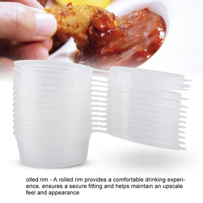 

Greensen 50ml 2oz Clear Plastic Cups Takeaway Sauce Seasoning Box Sauce Cup Clear Cups Takeaway Sauce Cup
