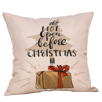 

Tailored Happy Christmas Pillow Cases Linen Sofa Cushion Cover Home Decor Pillow Case