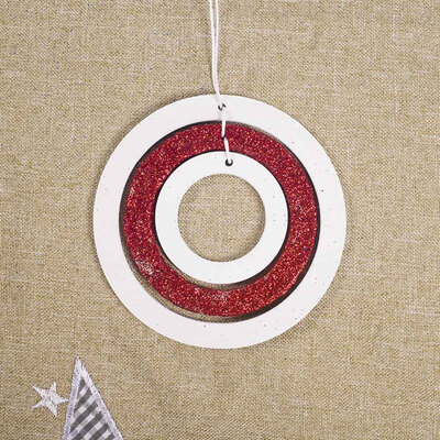 

Colorful Multi Type Christmas Wooden Gold Powder Ring Pendants