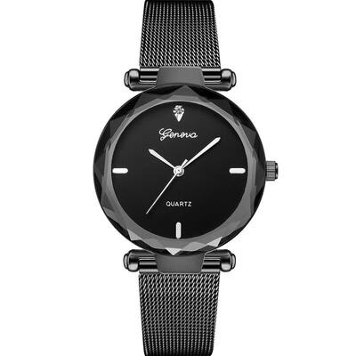 

GENEVA Women Silver Watch Fashion Female Clocks Lady Luxury Quartz Wristwatch Stainless Steel Dress Watches Montre Femme