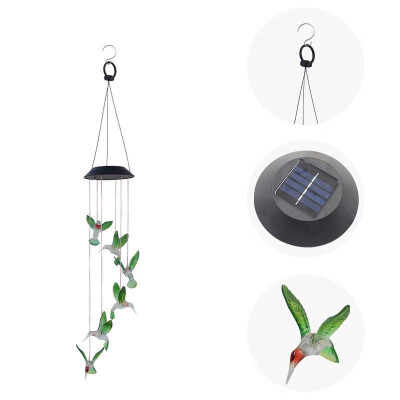 

Cross-border dedicated solar wind chime lights wind turn lights hummingbird solar gift lights color LED garden hanging lights