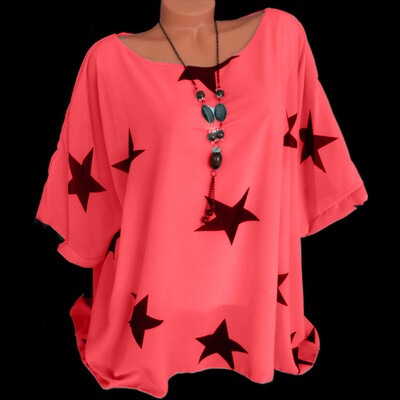 

Starmoon Women Ladies Star T-Shirt Short Sleeve Round Neck Casual Tops Blouse Tee