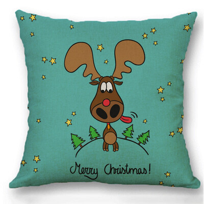 

2020 New 18&quot Christmas Linen Pillow Cover Santa Claus Pattern Square Pillow Case Cushion Car Home Decor 14 Pattern