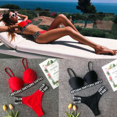 

Womens Padded Bra Push-up Bikini Set Swimsuit Bathing Triangle Swimwear Beach AU