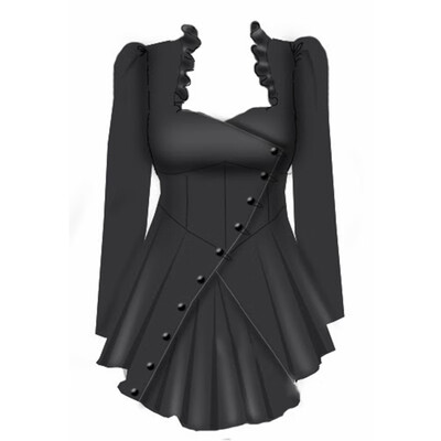 

Women Solid Plus Size Irregular Coats Vintage Medieval Gothic Long Sleeve Jacket
