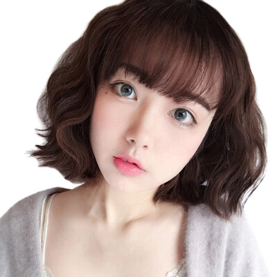 

Gobestart Synthetic Wavy Short BOB Womens Wigs Brown Black Natural Hair Wigs Female Fiber