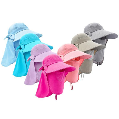 

Outdoor Sun Shield Hat UPF 50 Sun Cap Removable Neck Face Flap for Women