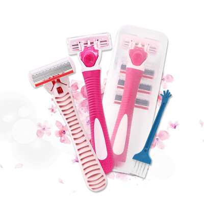 

UPLUS manual razor hair removal knife body knife six-layer blade 1 knife holder 4 cutter head 1 knife holder box to leg hair removal hair removal knife knife shaving knife
