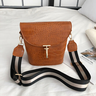 

Tailored Fashion Lady Crocodile Pattern Embossed Bucket Bag Shoulder Bag Messenger Bag