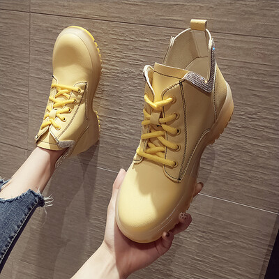 

Casual fashion Martin boots autumn water drill thick bottom candy-colored students short boots