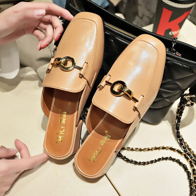 

Mueller shoes Baotou semi-drag heel thick lazy sandals&slippers small size women summer 2019 new fashion wear