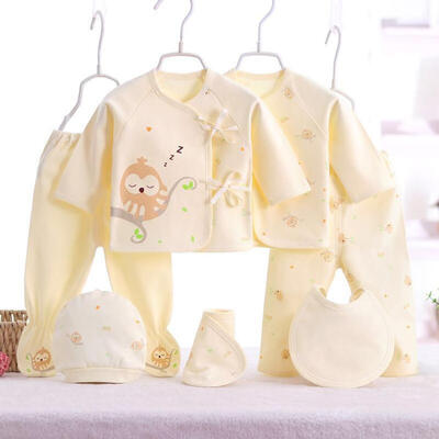 

7pcs Newborn Baby Clothing Set Spring Girls Soft Cotton Cartoon Underwear